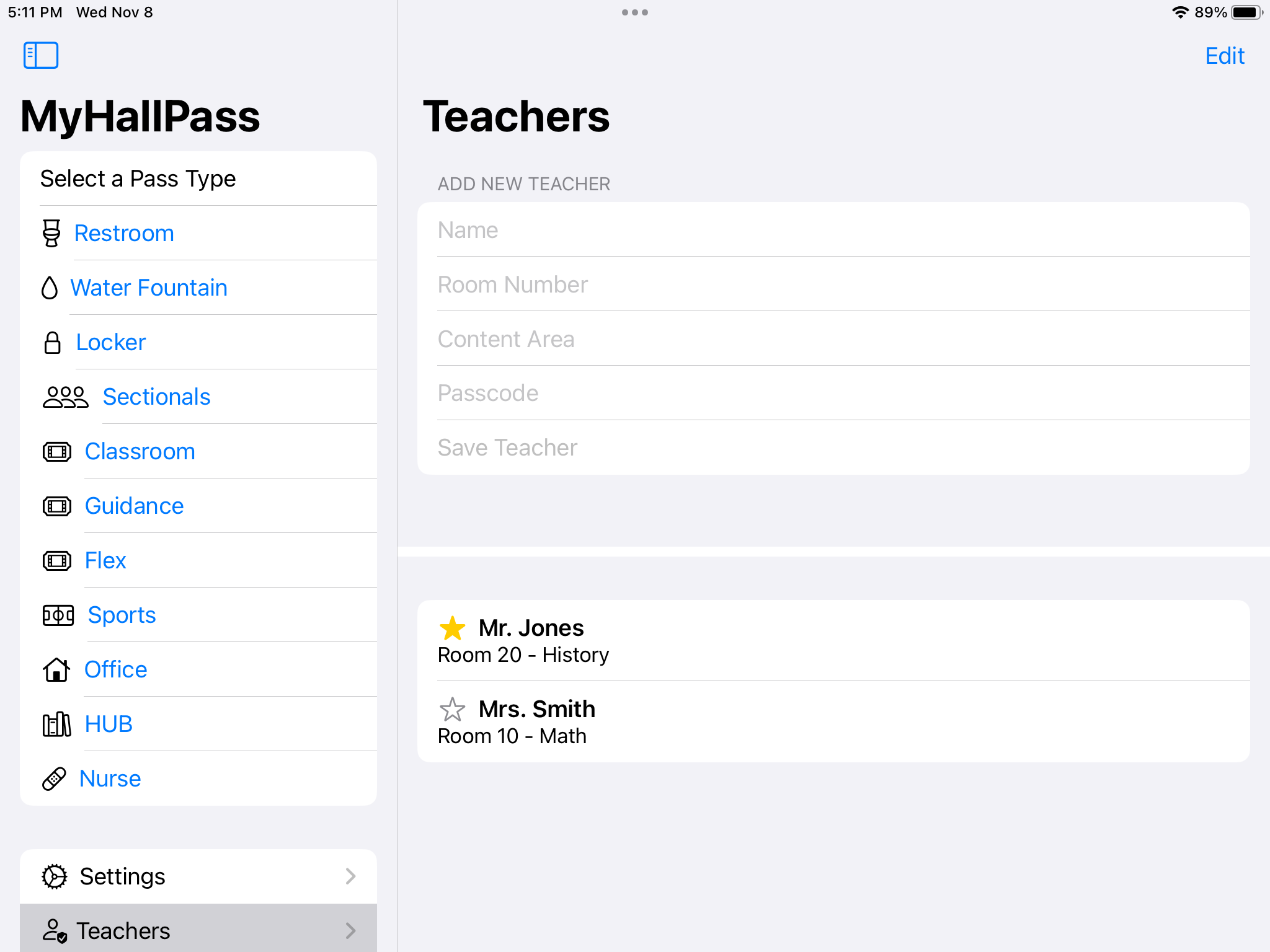 Student Class list